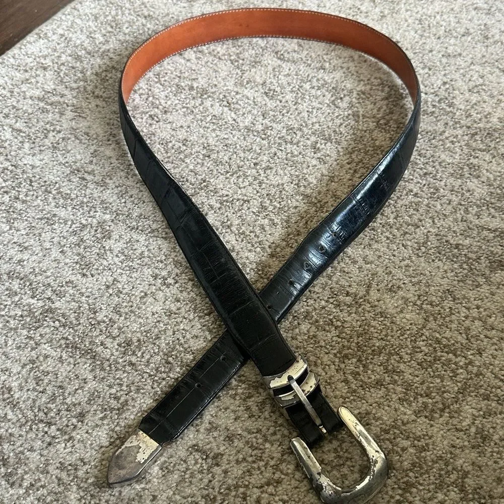 Onyx by Brighton Black Leather Belt 42 (19403)